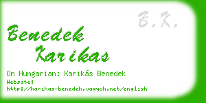 benedek karikas business card